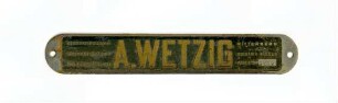 Wetzig: Firmenschild, Nr. 1915