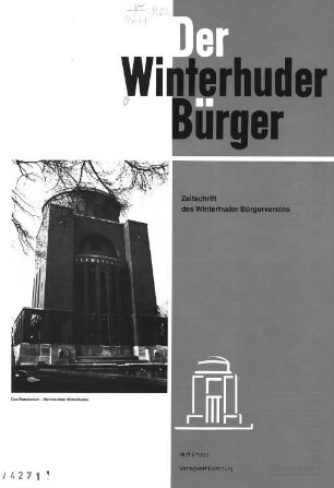 Heft I / 1982 : Zeitschrift des Winterhuder Bürgervereins