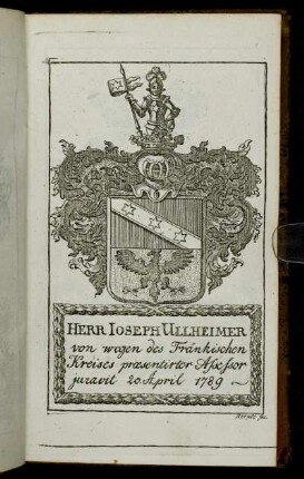 Herr Ioseph Ullheimer[...] - Herr Ioseph Philipp Graf von Spaur[...]