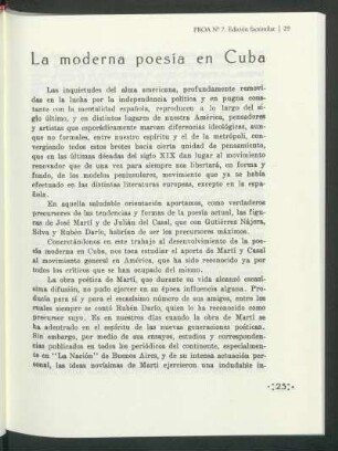 La moderna poesía en Cuba