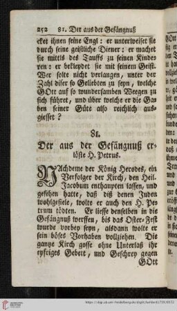 81. Der aus der Gefängniß erlöste H. Petrus