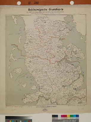 Schleswigsche Grundkarte das Gebiet des ehemaligen Herzogtums Schleswig umfassend.