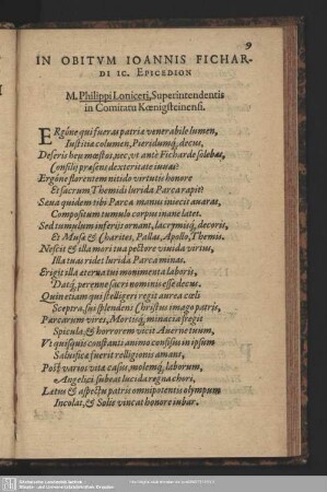 In Obitum ... Epicedion