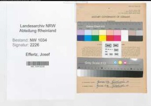 Entnazifizierung Josef Effertz , geb. 21.11.1887 (Offizier)