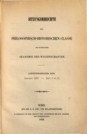 Sitzungsberichte. 28. 1858