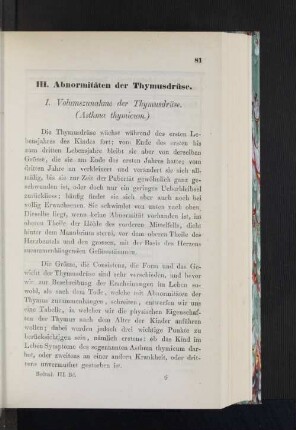 III. Abnormitäten der Thymusdrüse.