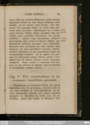 Cap. V. Pro conservatione et incremento humilitatis precatur.