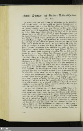 Ifflands Direktion des Berliner Nationaltheaters : (1796-1814)