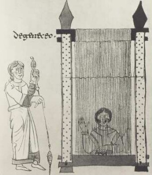 Handspindel, Hochwebstuhl, Buchmalerei, 1023