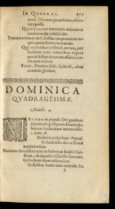 Dominica Quadragesimae.