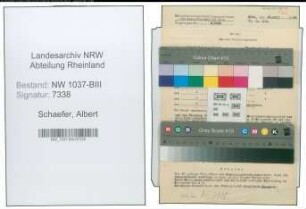 Entnazifizierung Albert Schaefer , geb. 27.06.1903 (Bauingenieur)