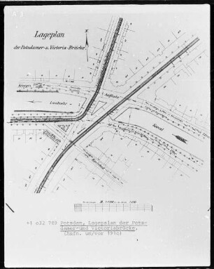 Lageplan der Potsdamer- und Victoriabrücke