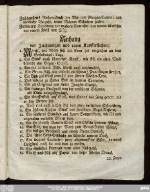 Anhang von Zeichnungen und raren Kupfferstichen: