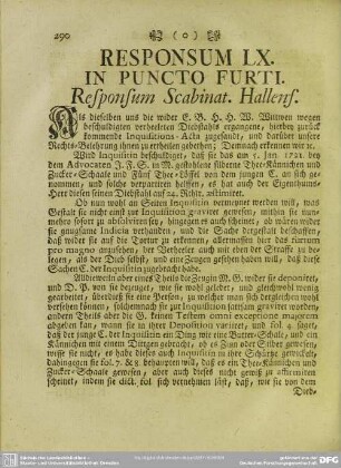 Responsum LX. In Puncto Furti