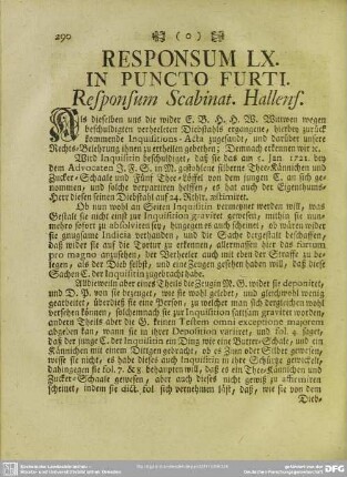 Responsum LX. In Puncto Furti