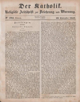 461-463 Zeitfragen : XXXIX. Ventura über O'Connell (Fortsetzung)