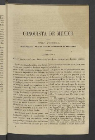 Libro Primero. Introduction. - Ojeada sobre la civilizacion de los aztecas