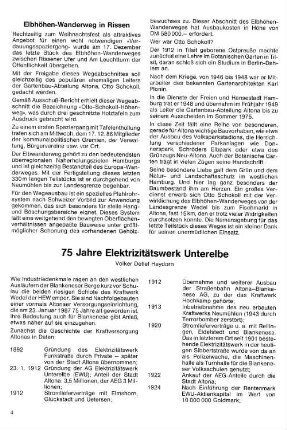 75 Jahre Elektrizitätswerk Unterelbe