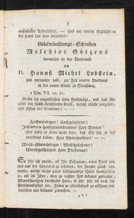 5-14, Glückwunschschreiben