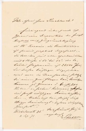 Heilanstalt: Brief an Knoblauch von S. Eichborn (?)