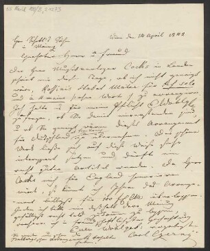 Brief an B. Schott's Söhne : 14.04.1842