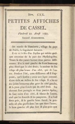 No CXX (Vendredi 19. Aoust 1785)