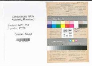 Entnazifizierung Arnold Reiners , geb. 12.05.1895 (Handwerker)