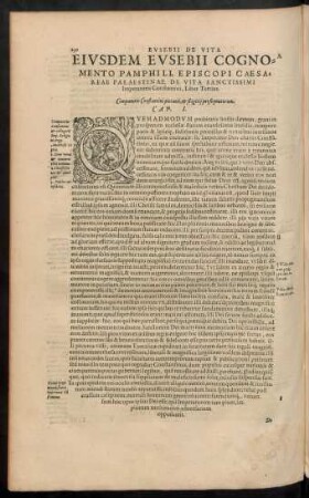 Eiusdem Eusebii Cognomento Pamphili ... De Vita Sanctissimi Imperatoris Constantini, Liber Tertius.