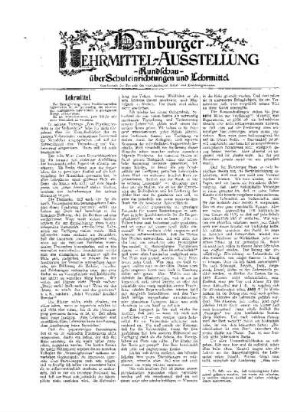 Hamburger Lehrmittel-Ausstellung - Rundschau : über Schuleinrichtungen und Lehrmittel ; Lehrmittel ; Beilage zu Nr. 10 der Pädagogischen Reform.