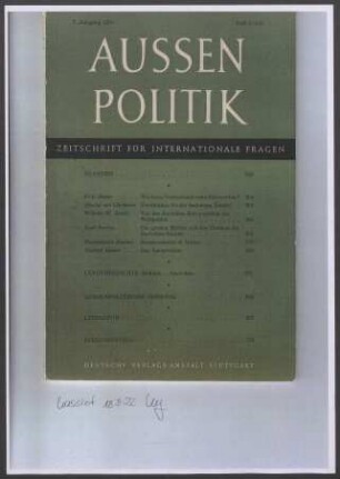 kassiert: Außenpolitik - Zeitschrift für internationale Fragen