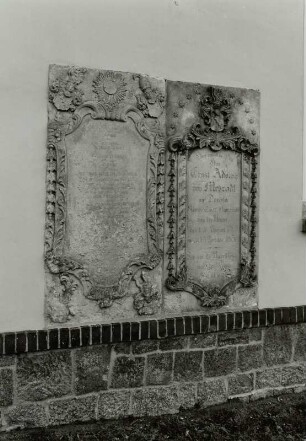 Grabplatte für Kaspar Rudolf von Metzradt und Ernst Adolph von Metzradt (gestorben 1859)