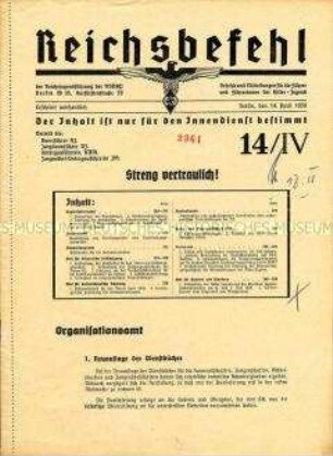 Mitteilungsblatt der Reichsjugendführung der NSDAP für HJ-Funktionäre