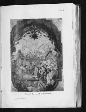 Tafel 6: Mochental Deckengemälde im Hubertussaal. Ansicht.