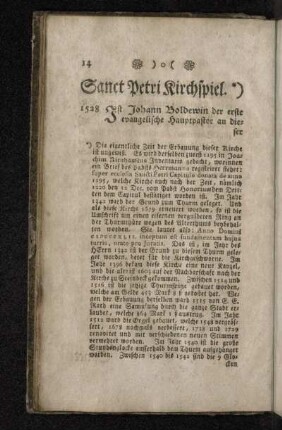 Sanct Petri Kirchspiel.
