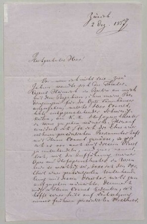 Richard Wagner (1813-1883) Autographen: Brief von Richard Wagner an Karl Eckert - BSB Autogr.Cim. Wagner, Richard.16