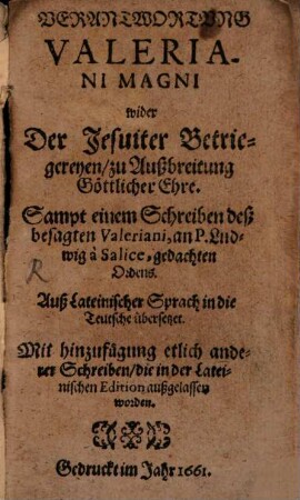 Verantwortung wider der Jesuiter Betrügereien