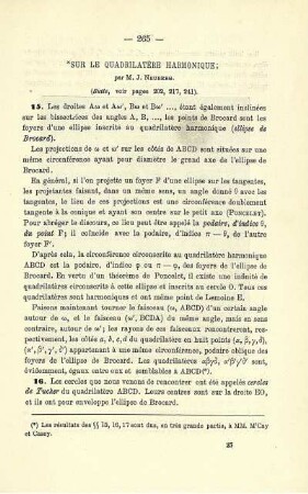 SUR LE QUADRILATÈRE HARMONIQUE.