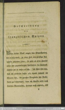 Beschreibung der französischen Guiana