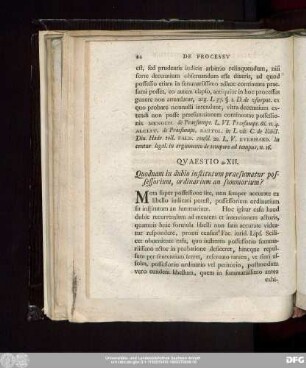 Quaestio XII. Quodnam in dubio institutum praesumatur possessorium, ordinarium an summarium?