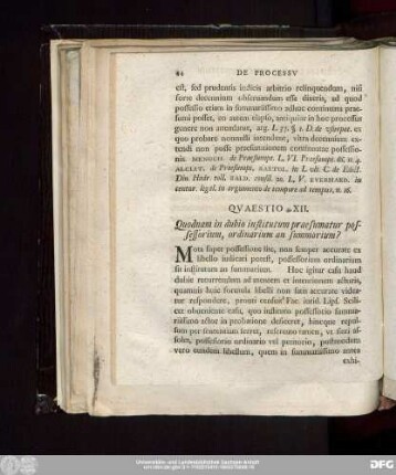 Quaestio XII. Quodnam in dubio institutum praesumatur possessorium, ordinarium an summarium?