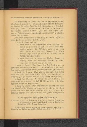 2. Die speziellen fieberhaften Erkrankungen.