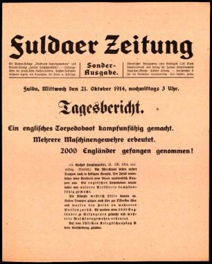 Ausgabe vom Mittwoch, den 21. Oktober 1914.