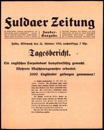 Ausgabe vom Mittwoch, den 21. Oktober 1914.