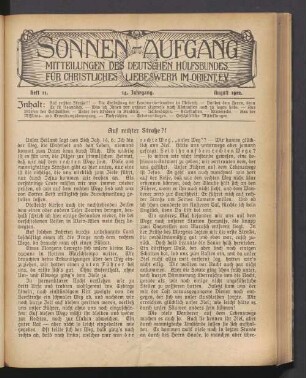Heft 11. 14. Jahrgang. August 1912