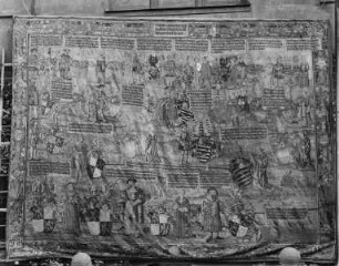 Dritter Wandteppich aus der Folge genealogischer Teppiche für Kurfürst Ottheinrich