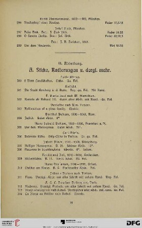 A. Stiche, Radierungen u. dergl. mehr. (Nr. 300-430)