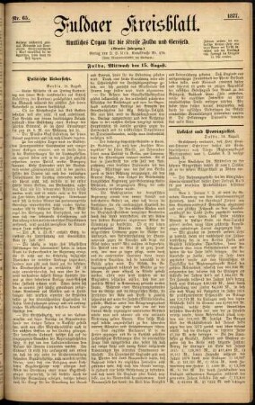 Ausgabe vom Mittwoch, den 15. August 1877.