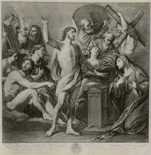 Christus mit den Erlösten der Vorhölle vor seiner Mutter