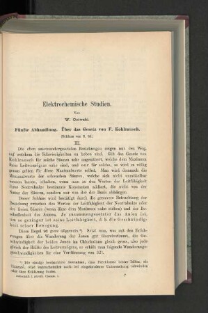 Elektrochemische Studien.