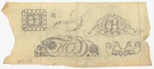 Monogramm- und Ornamentstudien : Vier ausgearbeitete Ornamentmonogramme zu E K, E H, H O, A K